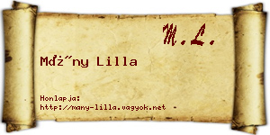 Mány Lilla névjegykártya