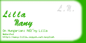 lilla many business card